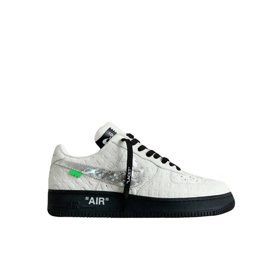 White and Black Louis Vuitton x Nike Air Force1 Low